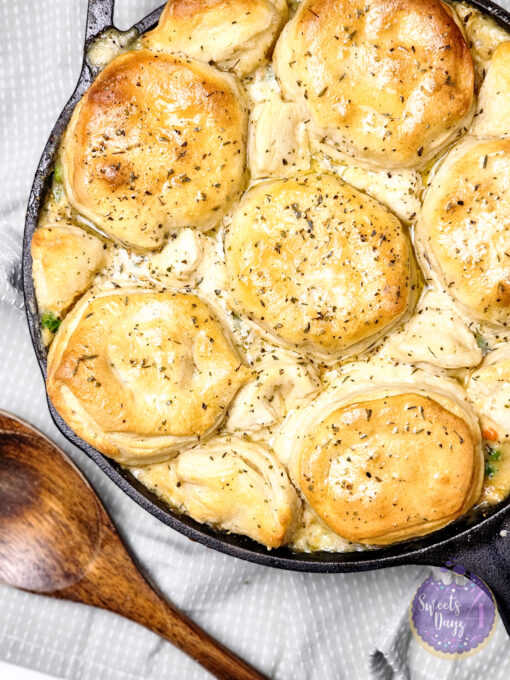 Biscuit Chicken Pot Pie on Marble - Image 5