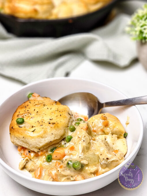 Biscuit Chicken Pot Pie on Marble - Image 8