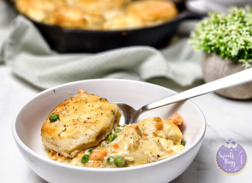 Biscuit Chicken Pot Pie on Marble - Image 9