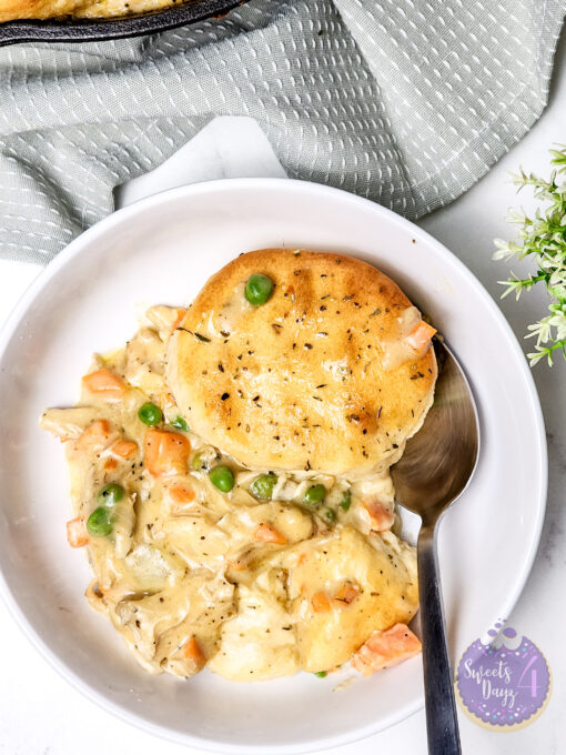 Biscuit Chicken Pot Pie on Marble - Image 10