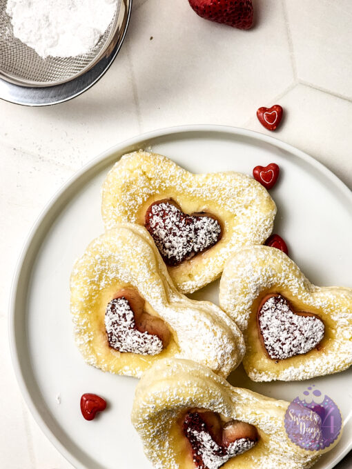 Cream Cheese Heart Puff Pastries on Rhombus - Image 4