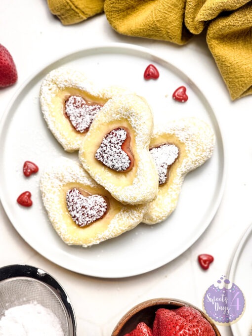 Cream Cheese Heart Puff Pastries on Rhombus - Image 6