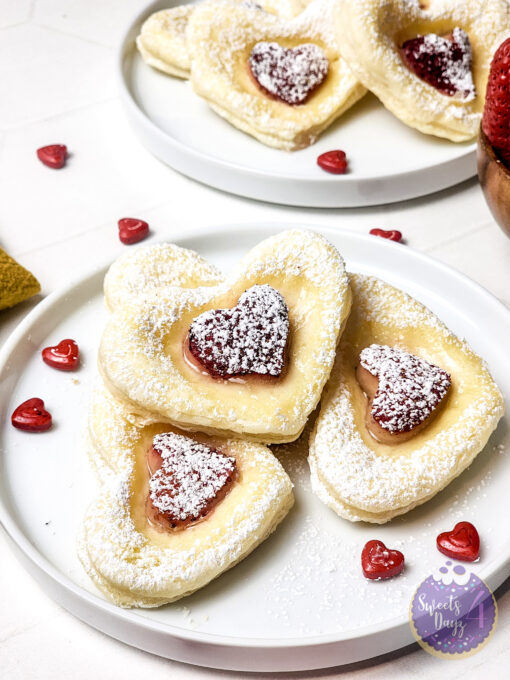 Cream Cheese Heart Puff Pastries on Rhombus - Image 7