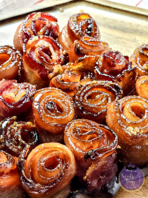 Maple Glazed Bacon Roses on White - Image 4