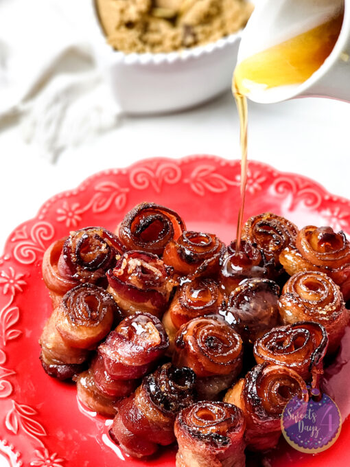 Maple Glazed Bacon Roses on Rhombus