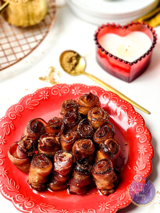 Maple Glazed Bacon Roses on Gold Marble - Image 4