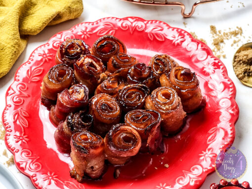 Maple Glazed Bacon Roses on Gold Marble - Image 8