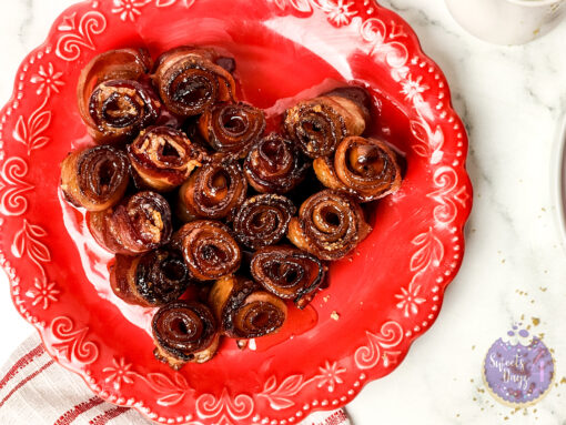 Maple Glazed Bacon Roses on Marble - Image 2