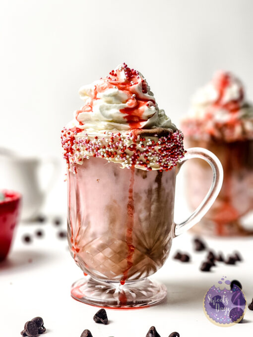 Strawberry Chocolate Milkshake on White