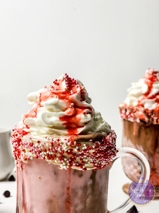 Strawberry Chocolate Milkshake on White - Image 4