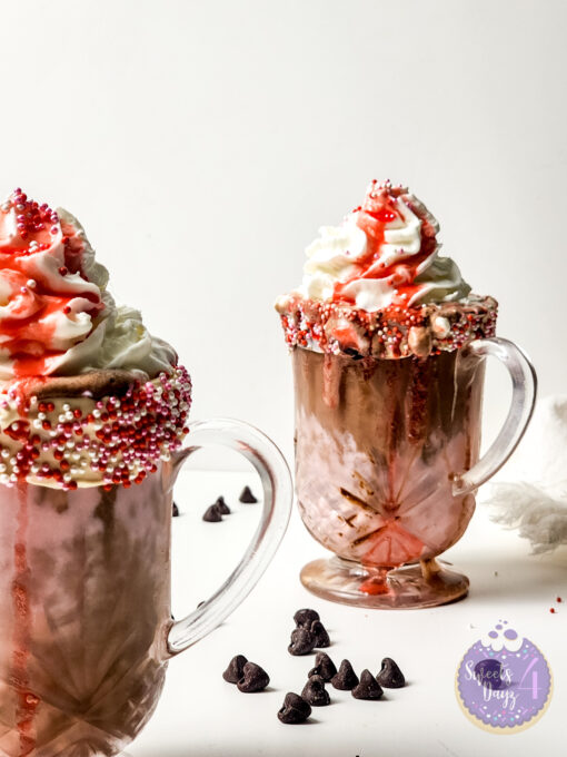 Strawberry Chocolate Milkshake on White - Image 6