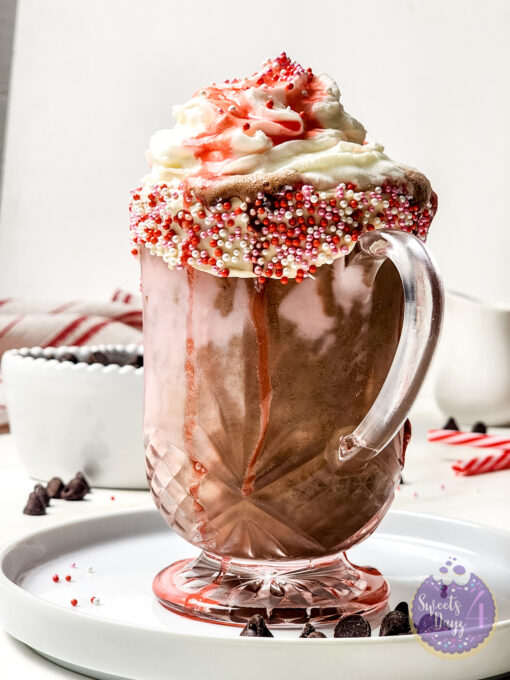 Strawberry Chocolate Milkshake on Gold Marble - Image 6