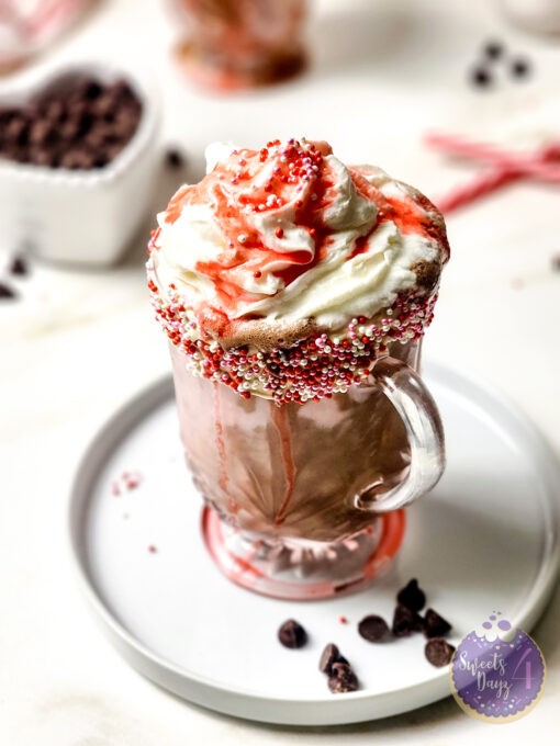 Strawberry Chocolate Milkshake on Gold Marble - Image 7