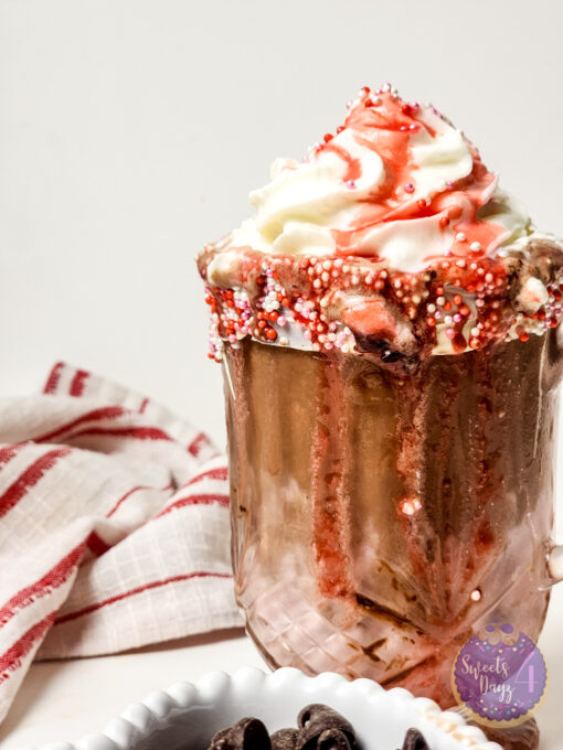 Strawberry Chocolate Milkshake on Gold Marble - Image 8