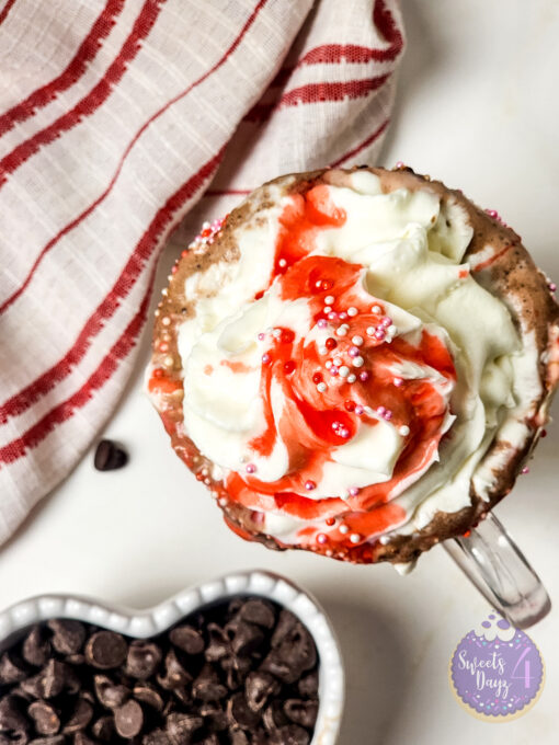 Strawberry Chocolate Milkshake on Gold Marble - Image 9