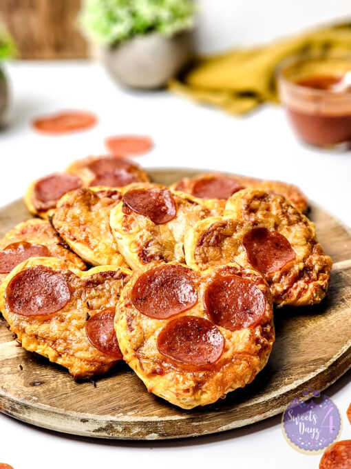 Mini Heart Pizzas on White