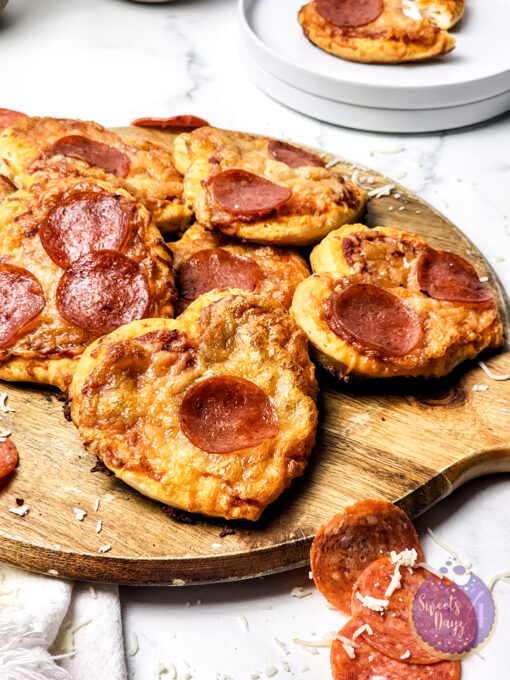 Mini Heart Pizzas on Marble - Image 7