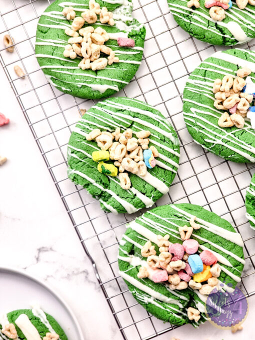 Lucky Charm St. Patty's Cookies on Marble