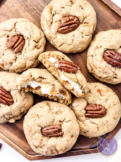 Stuffed Carrot Cake Cookies on White