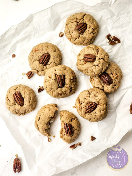 Stuffed Carrot Cake Cookies on Marble