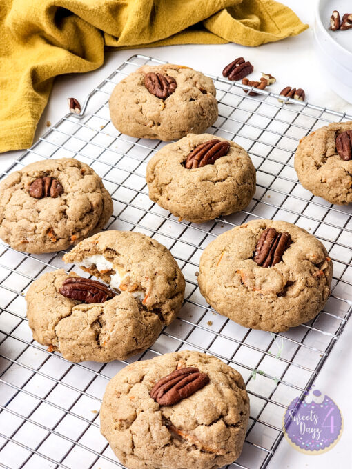 Stuffed Carrot Cake Cookies on Gold Marble - Image 6