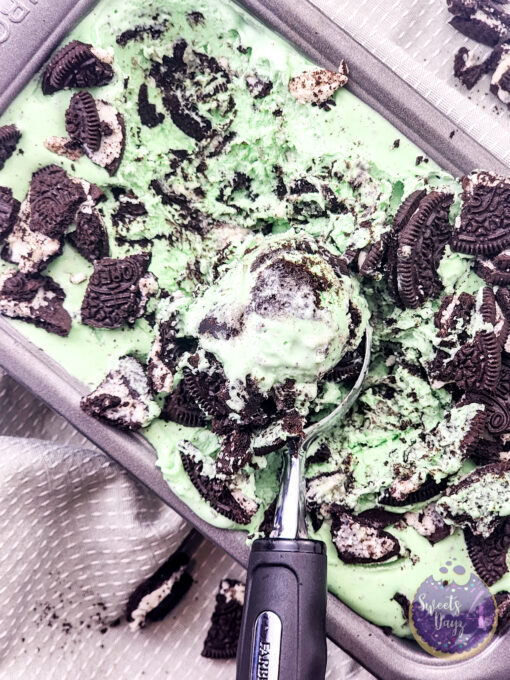 Mint Oreo Ice Cream on White